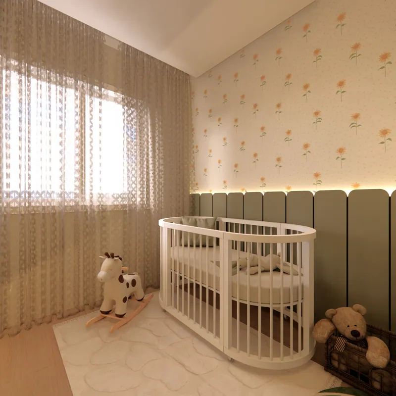 Quarto de bebê com 7 m² em apartamento em Taquara, RS: ambiente projetado pela Corgê Arquitetura (imagem 6 de 7)