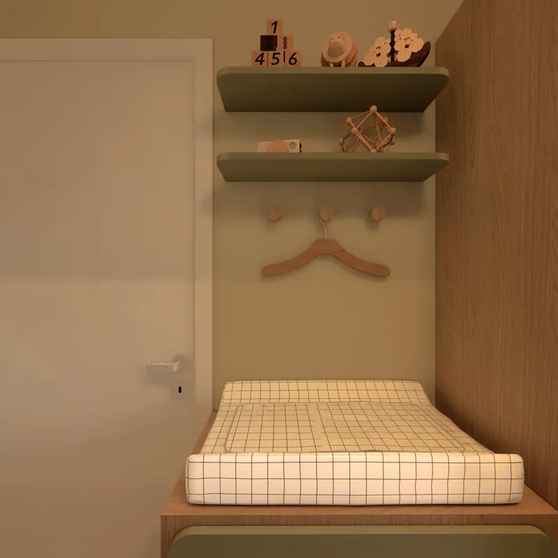 Quarto de bebê com 7 m² em apartamento em Taquara, RS: ambiente projetado pela Corgê Arquitetura (imagem 7 de 7)