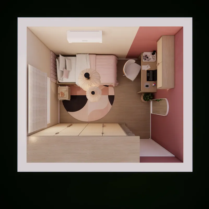 Quarto de menina adolescente, 9 m² em residência em Taquara, RS: ambiente projetado pela Corgê Arquitetura (imagem 8 de 8)
