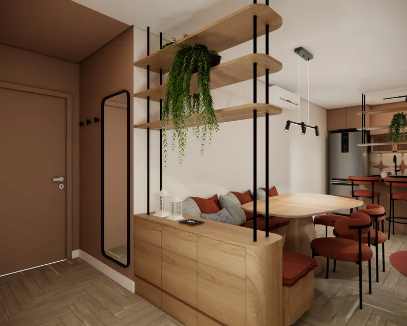 Imagem de capa do projeto Sala de estar integrada de 30 m² em apartamento em Igrejinha, RS