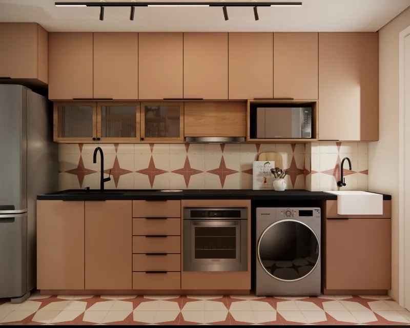 Sala de estar integrada de 30 m² em apartamento em Igrejinha, RS: ambiente projetado pela Corgê Arquitetura (imagem 10 de 10)